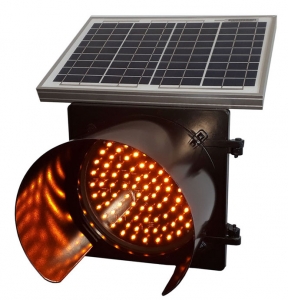 Semáforo Solar Amarelo Piscante DS200S - Suporte