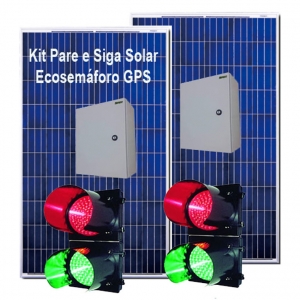 Kit de Semáforo Solar Sistema Pare e Siga