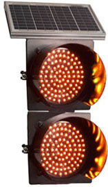 Semáforo Solar Móvel Amarelo Piscante DS 2.200S - Suporte - FOTO 3